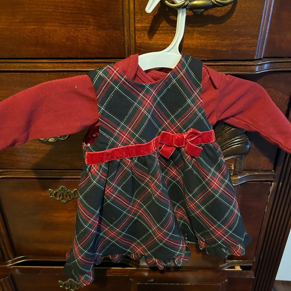 2 piece  red plaid Christmas dress set - Picture 3 of 11